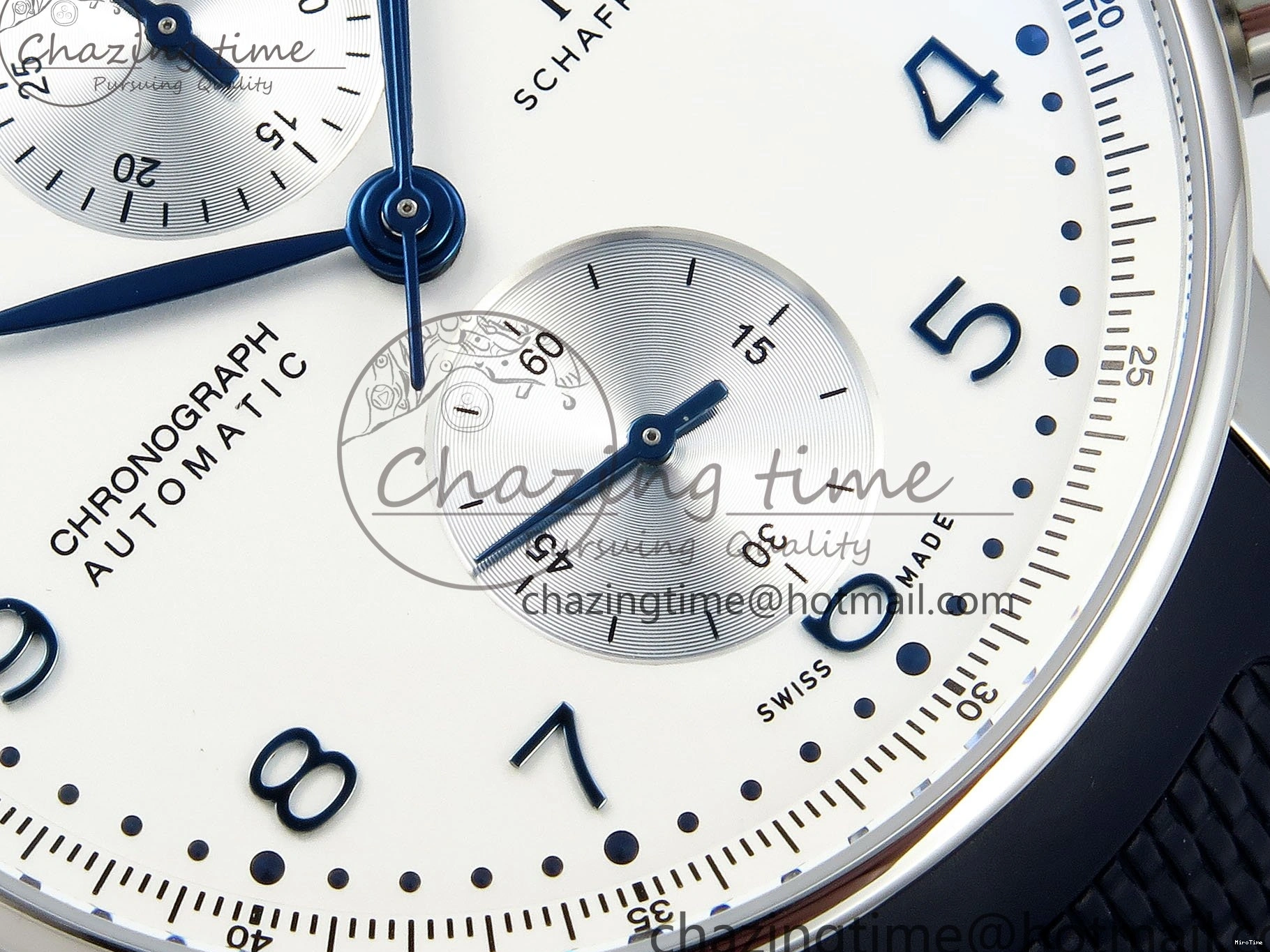 MIROTIME 0103 Casual Portuguese Chrono IW3716 Z+F 1:1 Best Edition White Dial on Blue Rubber Strap A 7016